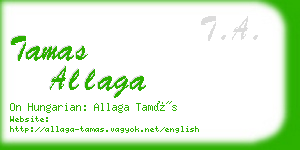 tamas allaga business card